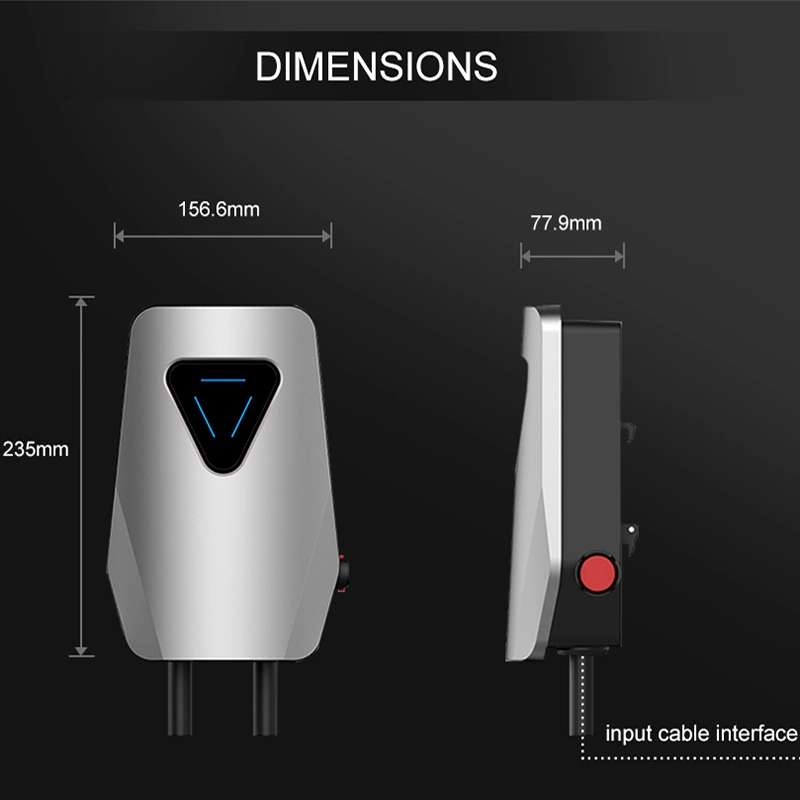 Manufacturer 220V Wall 7kw 11kw 22kw Smart Home AC EV Smart EV Car Charger EV Vehicle EV Charger Wallbox with LCD Screen