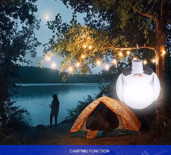 Nuovo design solare pieghevole a 4 foglie per tenda da campeggio Lampadina DC Ricarica solare Risparmio energetico Mini Evidenziazione LED Lampadina da campeggio